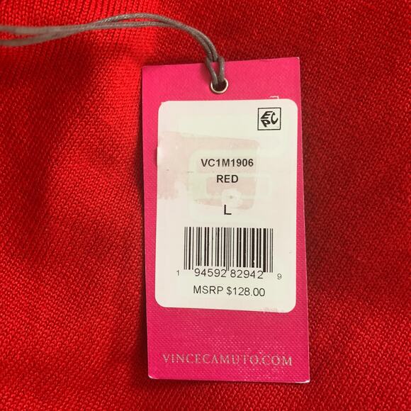 Vince Camuto Balloon Sleeve Sweater Dress Large Women's Red Knitted Round Neck - Picture 10 of 14